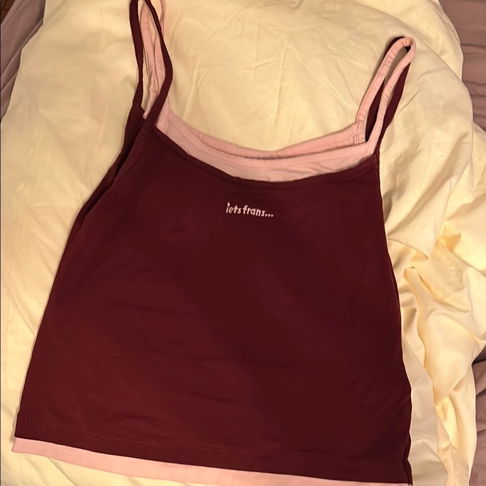 Red Fitted Crop Camisole